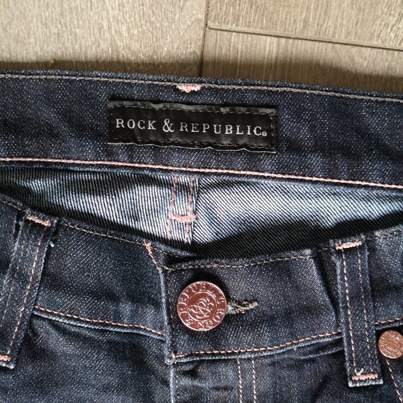 Rock & Republic Flare Rose Gold Jeans Mid Rise 30 - Picture 5 of 11
